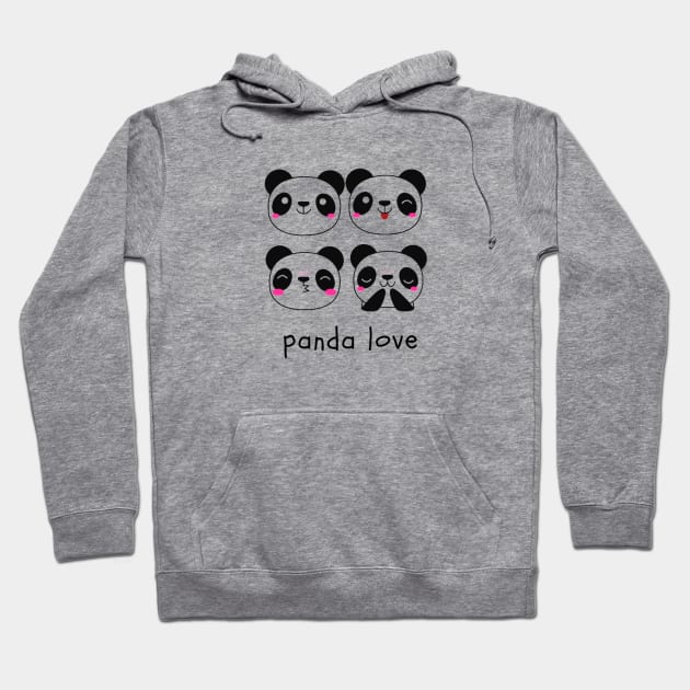 Panda Love Hoodie by NoColorDesigns